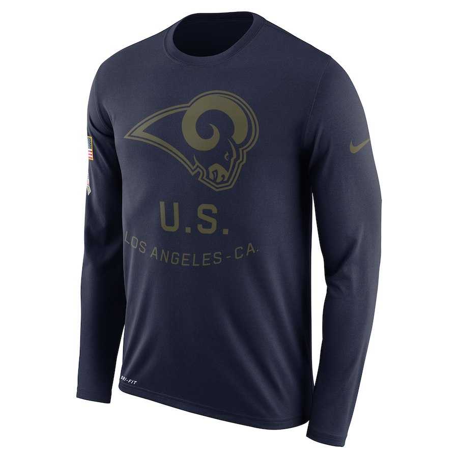 Men's Los Angeles Rams Nike Salute to Service Sideline Legend Performance Long Sleeve T-Shirt Navy,We sell and wholesale Men's Los Angeles Rams Nike Salute to Service Sideline Legend Performance Long Sleeve T-Shirt Navy on line form chian!